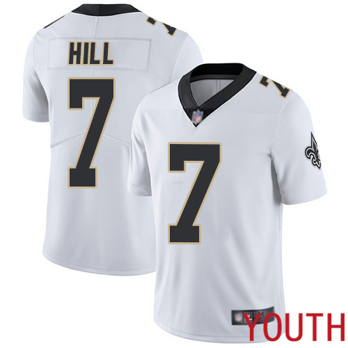 New Orleans Saints Limited White Youth Taysom Hill Road Jersey NFL Football #7 Vapor Untouchable Jersey